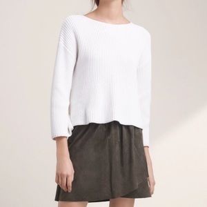 Aritzia Wilfred Grey Suede Skirt